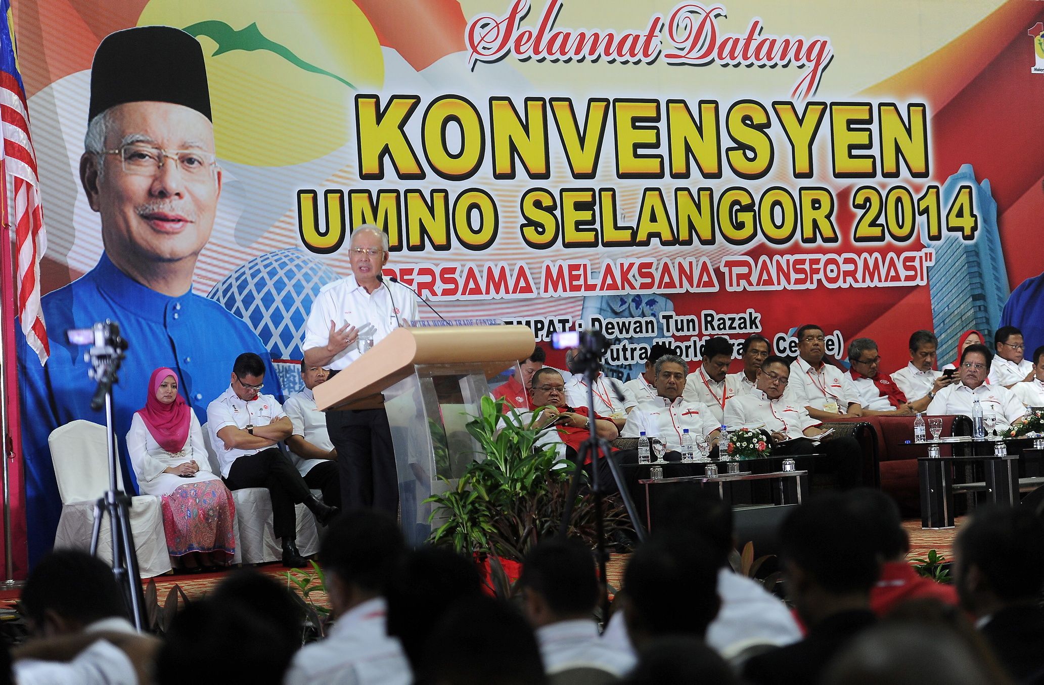 Prime Minister, Datuk Seri Najib Razak speaks at the Selangor Umno Convention 2014 at the Putra World Trade Centre in Kuala Lumpur, November 1, 2014 u00e2u20acu201d Bernama pic