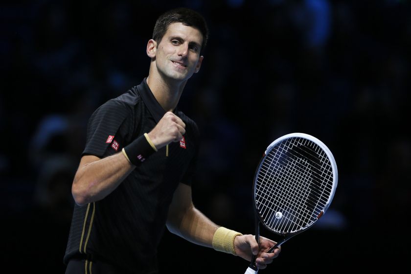 Novak Djokovic of Serbia celebrates after winning his tennis match against Marin Cilic of Croatia at the ATP World Tour finals at the O2 Arena in London November 10, 2014. u00e2u20acu2022 Reuters pic