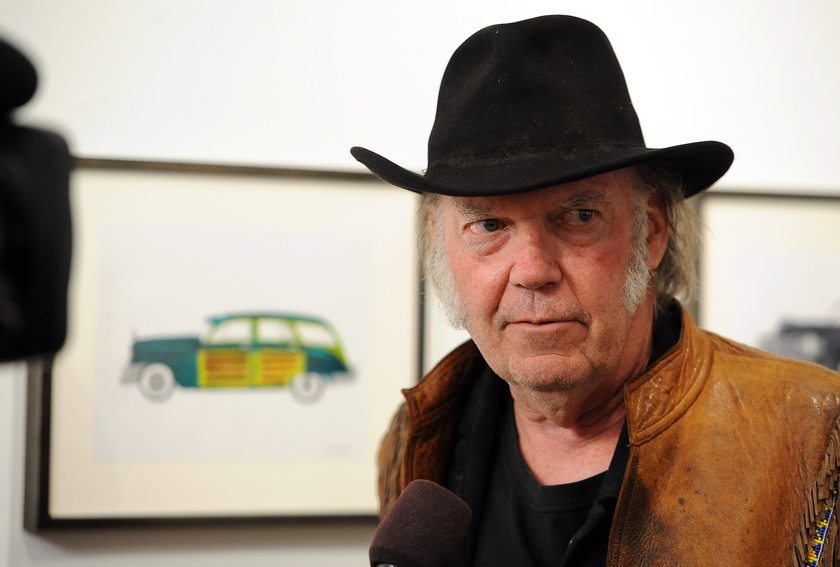 Musician Neil Young attends his opening night reception for 'Special Deluxe' Art Exhibition on November 3, 2014 in Santa Monica. u00e2u20acu201d AFP pic