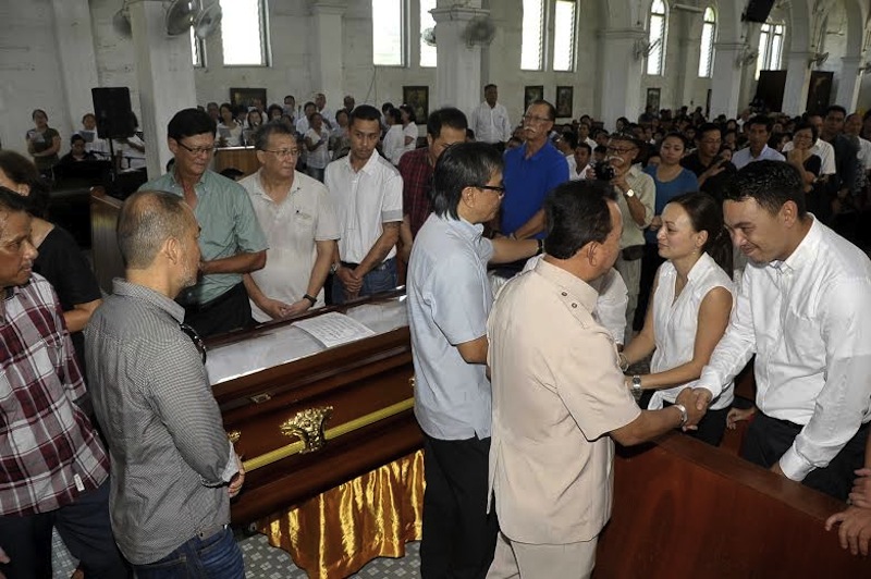 The funeral service of former national football goalkeeper Peter Rajah was attended by many in St Michael’s church in Penampang, Sabah. — Picture by Julia Chan