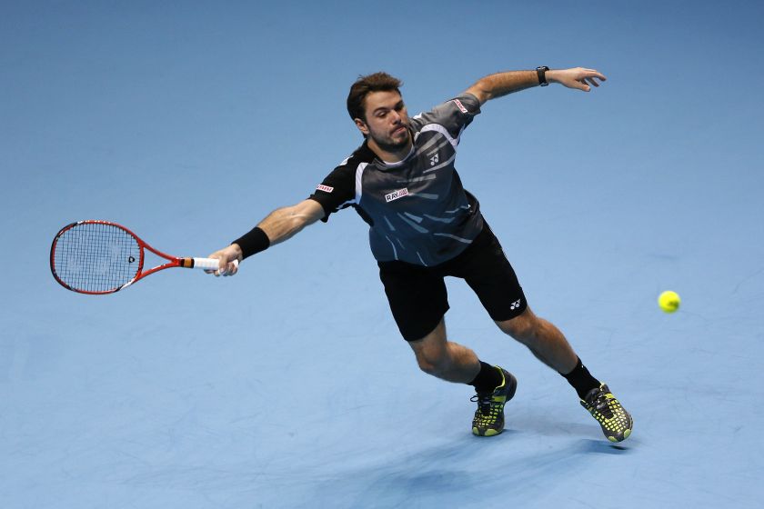 Stanislas Wawrinka of Switzerland hits a return during his men's singles tennis match against Tomas Berdych of the Czech Republic at the ATP World Tour Finals at the O2 Arena in London November 10, 2014. u00e2u20acu2022 Reuters pic
