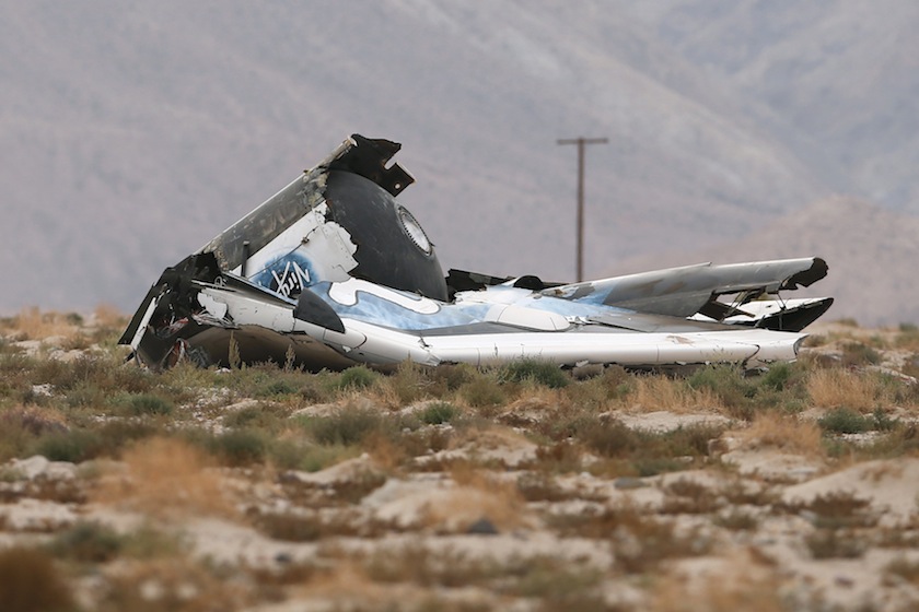A piece of debris is seen near the scene of the crash of Virgin Galactic's SpaceShipTwo near Cantil, California October 31, 2014. u00e2u20acu201d Reuters pic