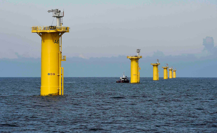 Transmission pieces of German energy company EON at the 'Amrumbank West' wind farm north of Heligoland island November 17, 2014.  u00e2u20acu201d Reuters pic