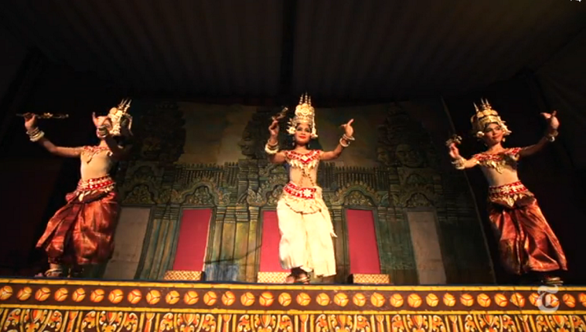 Apsara dancers perform the traditional dance of Cambodia, the u00e2u20acu02dcPlae Pakaau00e2u20acu2122. u00e2u20acu201d New York Times pic