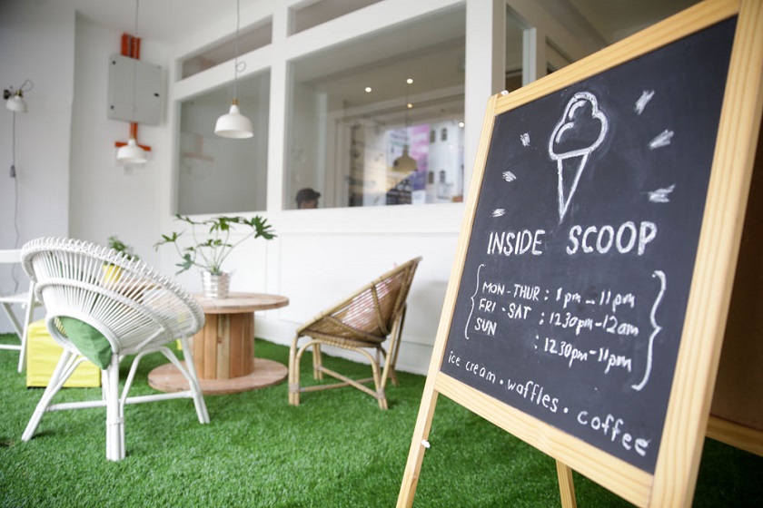 An outside area in front of the shop lets you sit and watch people come by for ice-cream. — Picture by Choo Choy May