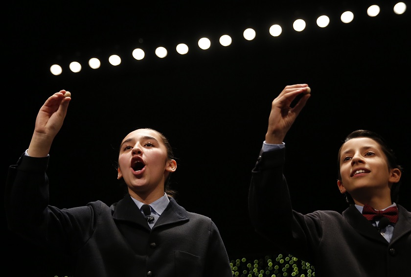 Schoolchildren call out the winning number, 13437, during the draw for Spainu00e2u20acu2122s Christmas Lottery u00e2u20acu02dcEl Gordou00e2u20acu2122 in Madrid December 22, 2014. u00e2u20acu201d Reuters pic