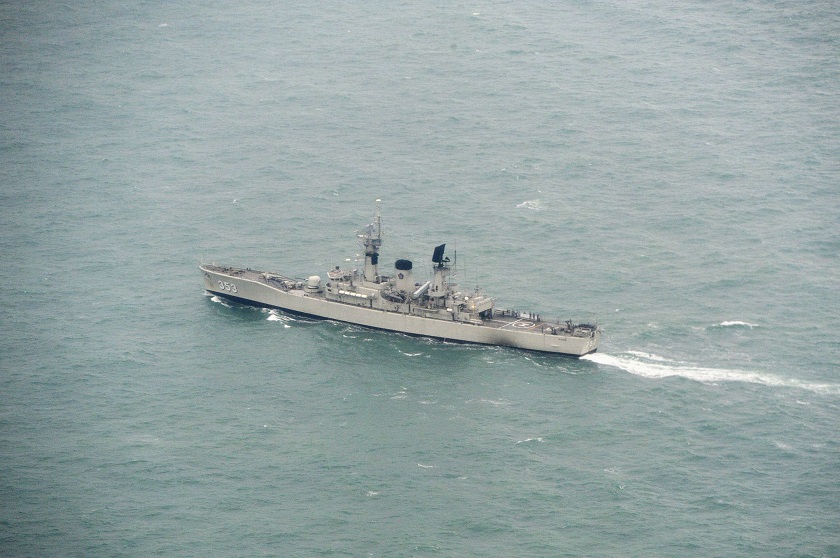 Indonesian Navy ship KRI Yos Sudarso takes part in the search operation for missing AirAsia Flight QZ8501, as seen from an Indonesian Hercules aircraft, south of Pangkalan Bun, central Kalimantan December 30, 2014. u00e2u20acu201d Reuters pic