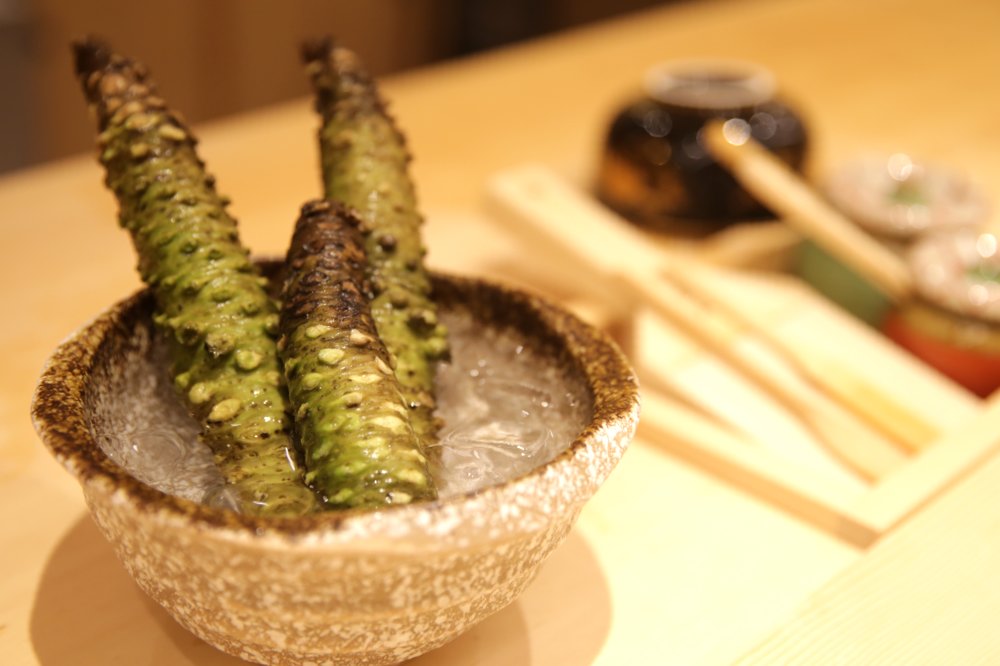 Fresh wasabi root from Shizuoka.