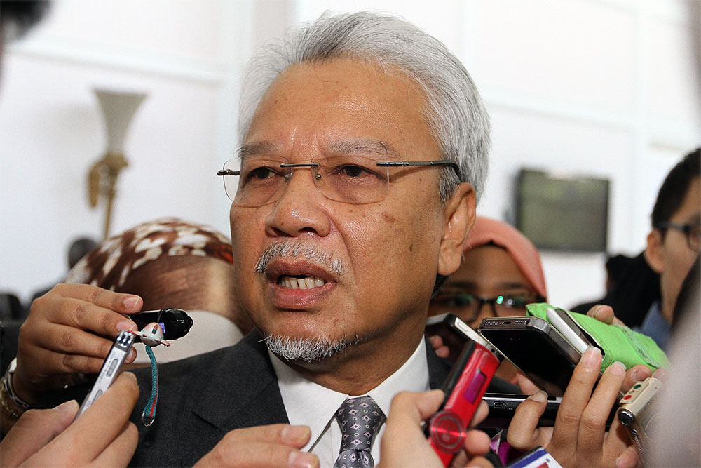 Second Finance Minister Datuk Seri Ahmad Husni Hanadzlah speaks to reporters after the National Economic Outlook Conference 2015-2016 at The Royale Chulan in Damansara, December 2, 2014. u00e2u20acu201d Picture by Yusof Mat Isa