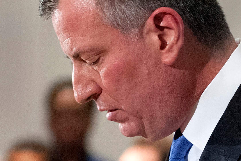 Bill de Blasio speaks at a news conference about the two New York Police officers who were shot dead in  New York, December 20, 2014. u00e2u20acu201d Reuters pic