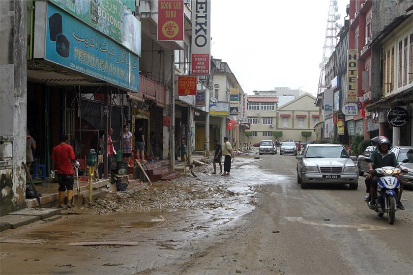 A look at streets around Kota Baru reveals mud- and thrash-filled streets as flood levels begin to subside in Kelantan, December 30, 2014. u00e2u20acu201d Picture by Yusof Mat Isa