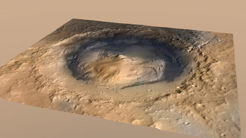 Gale Crater on the planet Mars, is shown in this artist's depiction provided by NASA December 10, 2014.   u00e2u20acu201d Reuters pic