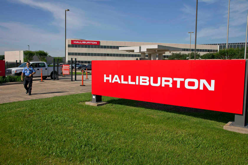 The company logo of Halliburton oilfield services corporate offices is seen in Houston, Texas April 6, 2012. u00e2u20acu201d Reuters pic