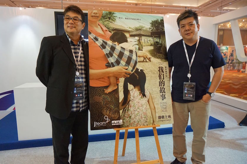 Filmmaker Jack Neo and mm2 Entertainmentu00e2u20acu2122s Melvin Ang at the announcement of Neou00e2u20acu2122s new movie, u00e2u20acu02dcLong Long Time Agou00e2u20acu2122. u00e2u20acu201d Today pic