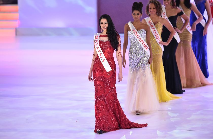 Talent winner Miss Malaysia Dewi Liana Seriestha parades during the grand final. — AFP pic