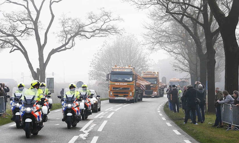 Trucks carrying wreckage from Malaysia Airlines flight MH17 arrive at a Dutch airforce base in the southern town of Gilze-Rijen December 9, 2014. u00e2u20acu201du00c2u00a0Reuters pic