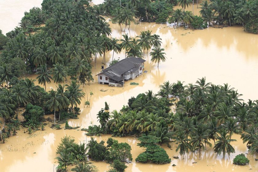 An aerial view of Pasir Mas in Kelantan inundated by flood water, December 29, 2014. u00e2u20acu201d Picture by Yusof Mat Isa