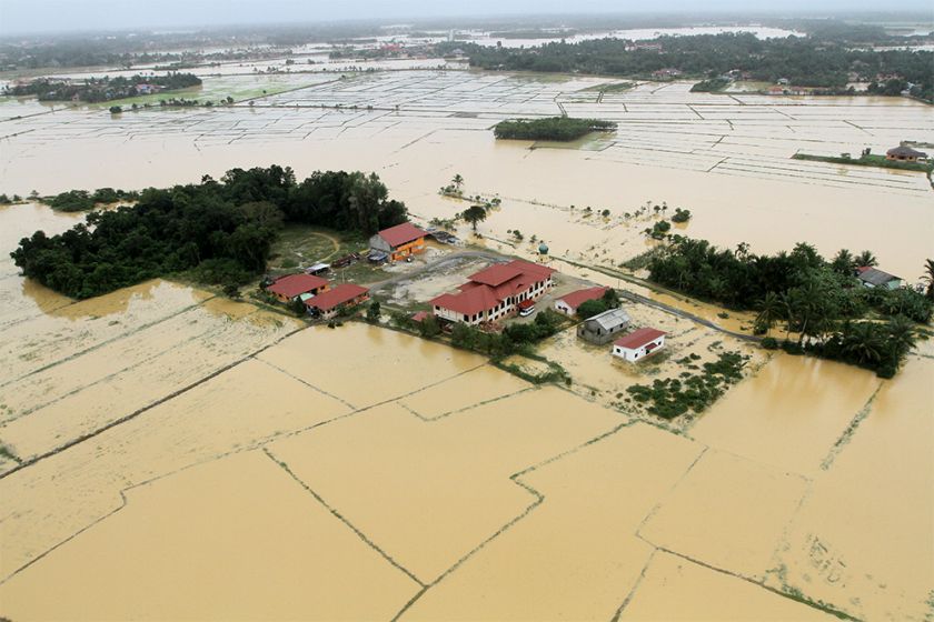 An aerial view of Pasir Mas in Kelantan inundated by flood water, December 29, 2014. u00e2u20acu201d Picture by Yusof Mat Isa