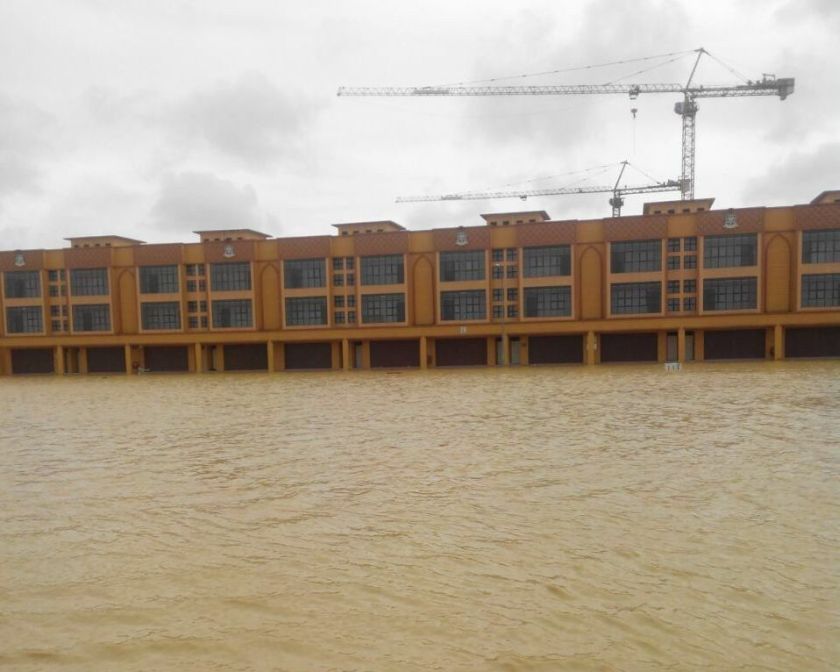 The PolyTech College near Sg Kelantan is inundated by flood waters, December 27, 2014.