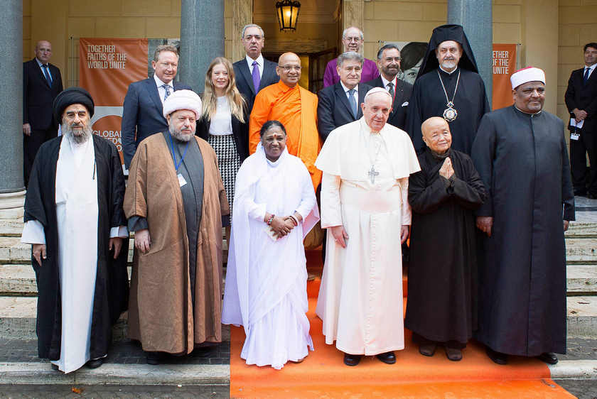 Pope Francis (front third right) with religious leaders at the Pontifical Academy of Sciences at the Vatican December 2, 2014. u00e2u20acu201d Reuters pic