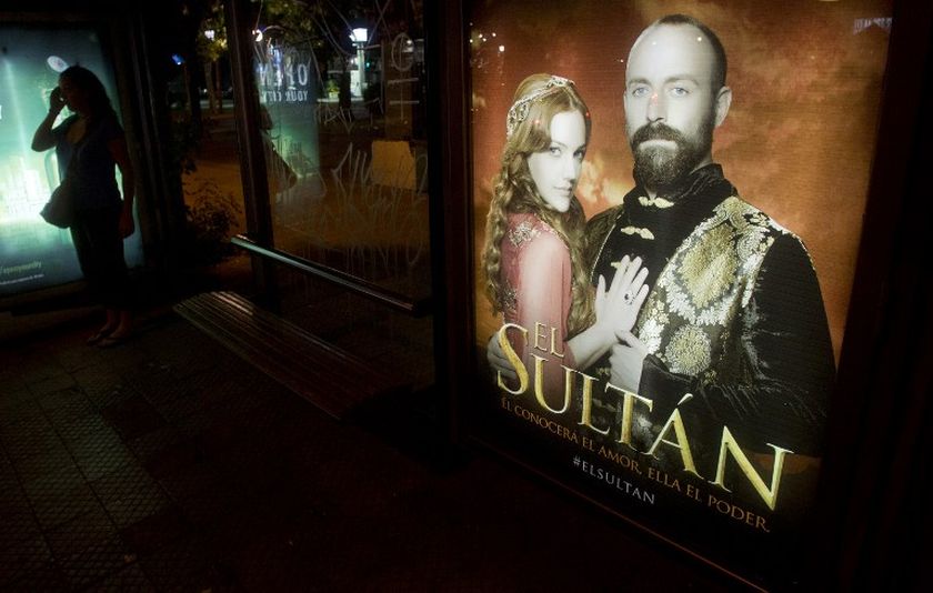 View of a billboard advertising Turkish soap opera u00e2u20acu02dcEl Sultanu00e2u20acu2122 in Santiago. u00e2u20acu2022 AFP pic
