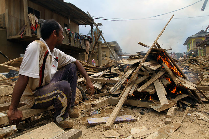 A scene of devastation surrounds Manek Urai in Kelantan, January 4, 2015 after the recent floods. — Pix by Yusof Mat Isa