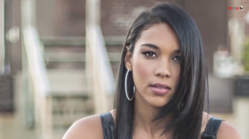 A screenshot from the Cover Media video that shows young actress Alexandra Shipp who will play Storm in 'X-men: Apocalypse'. 