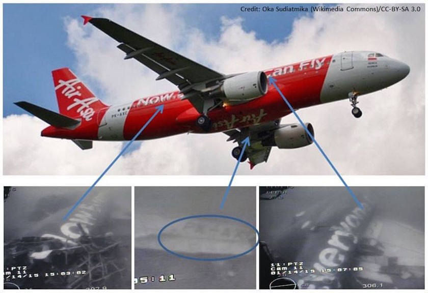 The fuselage and wings of the downed Air Asia flight QZ8501 have been found by Singapore Navy ship MV Swift Rescue. — Today/Facebook/Singapore Defence Minister Ng Eng Hen pic