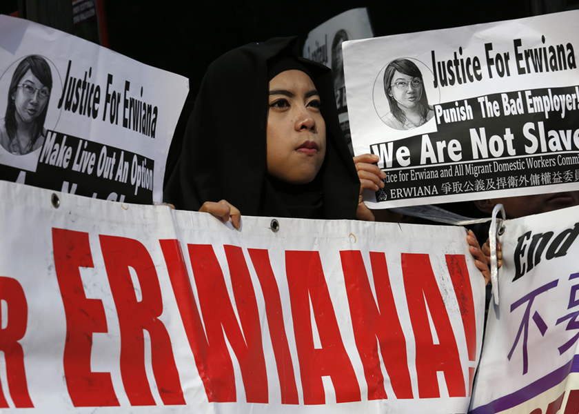 Supporters outside a court in Hong Kong highlighted the rampant issues pertaining to maid abuse in the state, February 12, 2015. u00e2u20acu201du00c2u00a0Reuters pic