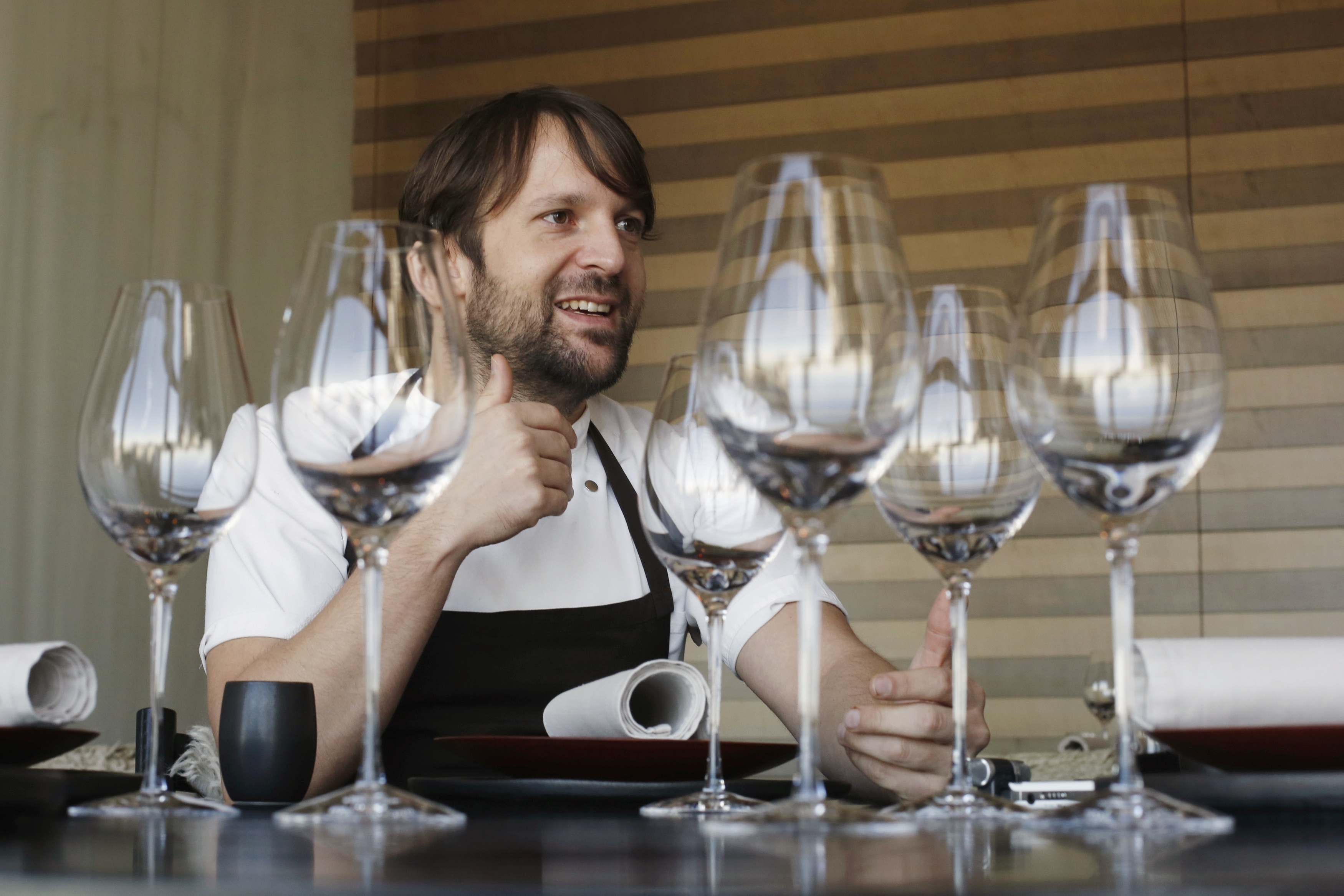 Rene Redzepi, the head chef of Noma in Copenhagen, talks during an interview with Reuters at Noma at Mandarin Oriental Tokyo, in this picture released on February 18, 2015. u00e2u20acu201d Reuters picnn