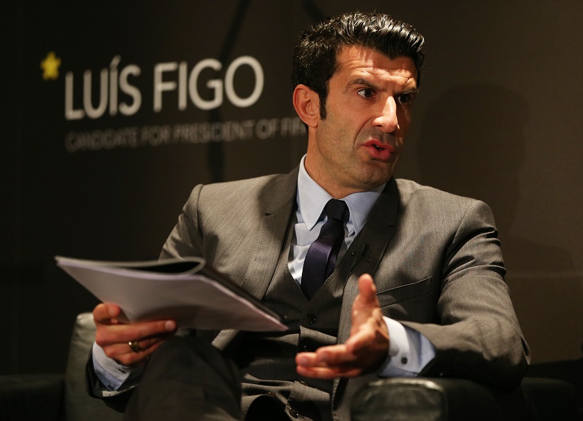 Former Portugal international, Luis Figo, at the launch of his FIFA Presidential Campaign Manifesto at the Wembly Stadium in London, February 19, 2015. u00e2u20acu201dReuters pic