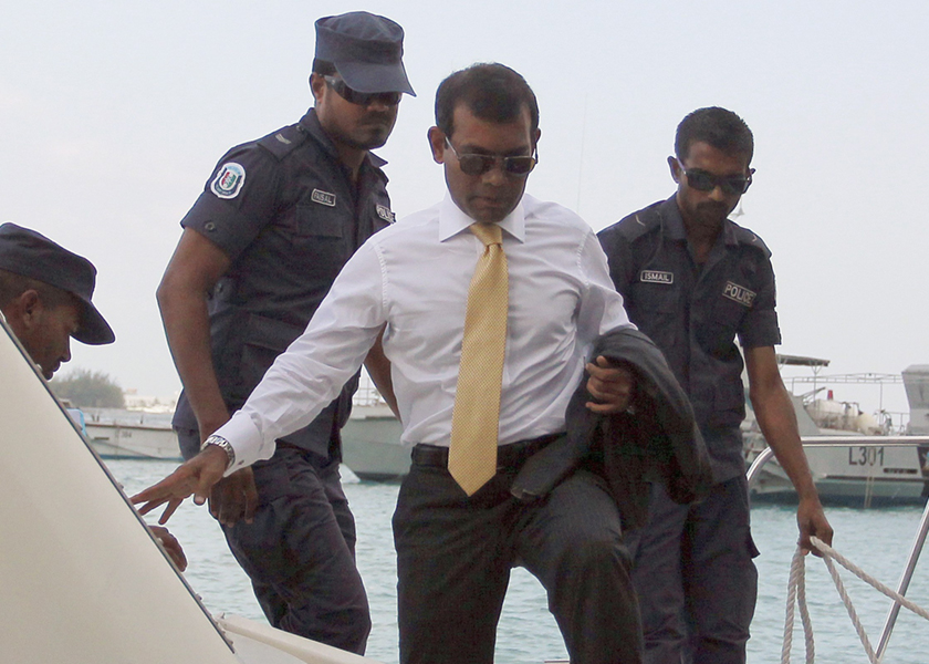 Opposition leader and former Maldives' president Mohamed Nasheed arrives for the first hearing of the trial held at Criminal Court in Male, February 23, 2015. u00e2u20acu201d Reuters pic