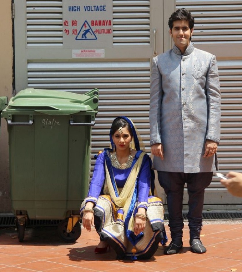 Real-life comedy couple Sharul Channa and Rishi Budhrani have an unusual taste in photo backdrops. u00e2u20acu201d Today pic