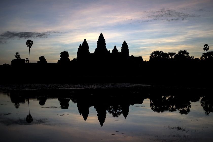 This photo taken on November 8, 2014 shows the Angkor Wat temple complex at sunrise in Cambodia's Angkor National Park, Siem Reap province. u00e2u20acu201d AFP picn