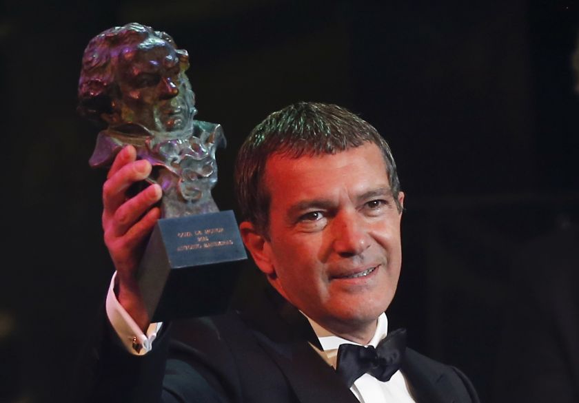 Spanish actor Antonio Banderas reacts after receiving the Goya Honour award during the Spanish Film Academy's Goya Awards ceremony in Madrid February 7, 2015. u00e2u20acu2022 Reuters pic