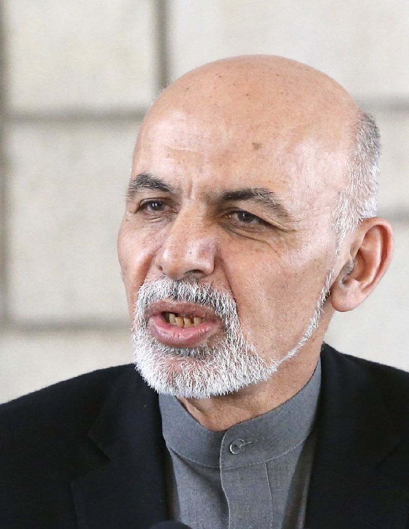 President Ashraf Ghani issues a rousing statement. — Reuters pic