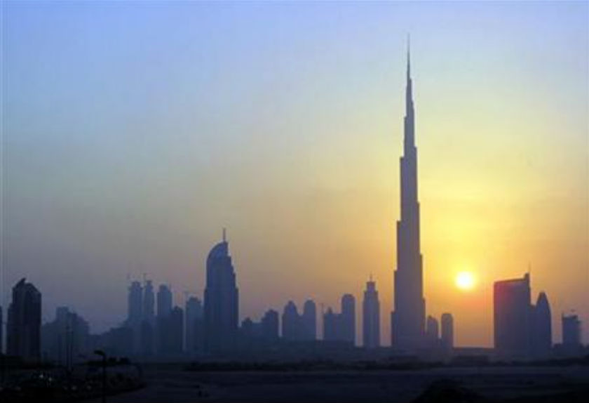 A huge blaze broke out at one of the tallest towers in the UAE, February 21, 2015. File picture shows the Burj Khalifa (centre) skyscraper as the sun sets over Dubai. u00e2u20acu201d Reuters pic