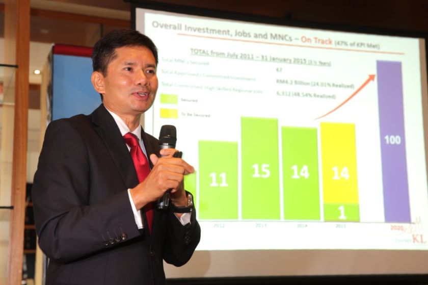 InvestKLu00e2u20acu2122s Datuk Zainal Amanshah speaks at the media briefing at Pullman Putrajaya Lakeside hotel, February 11, 2015. u00e2u20acu2022 Picture by Choo Choy May 