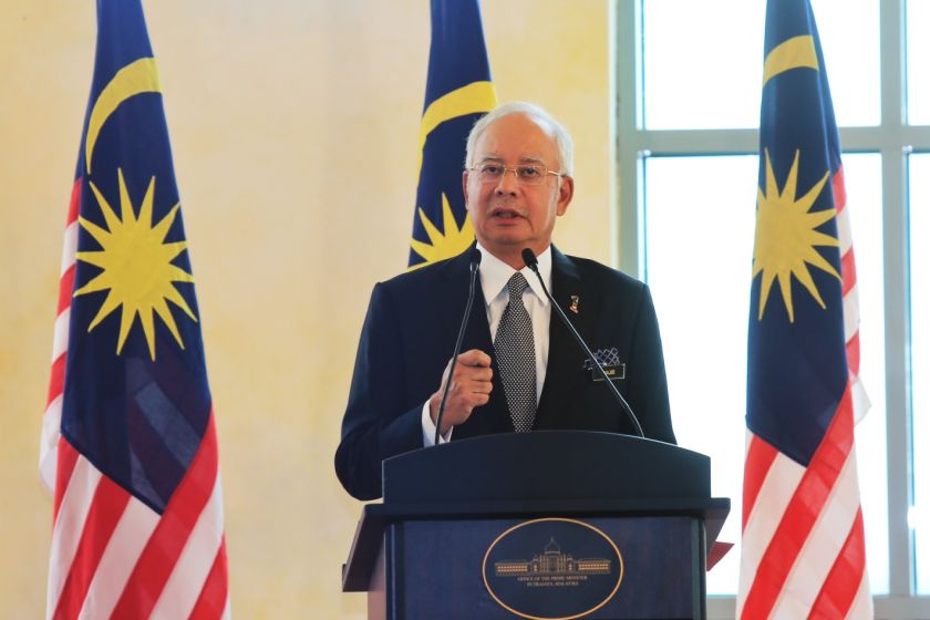 Prime Minister Datuk Seri Najib Razak (pic) speaks at the joint press conference with Indonesian President Jokowi, February 6, 2015. u00e2u20acu2022 Picture by Saw Siow Feng