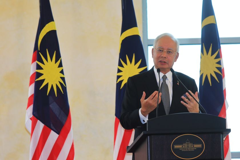 Prime Minister Datuk Seri Najib Razak (pic) speaks at the joint press conference with Indonesian President Jokowi, February 6, 2015. u00e2u20acu2022 Picture by Saw Siow Feng