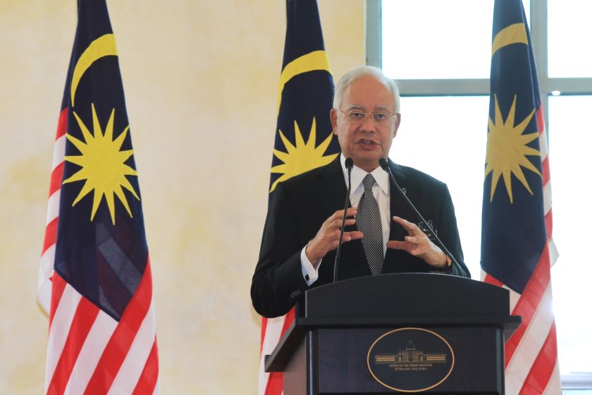 Prime Minister Datuk Seri Najib Razak (pic) speaks at the joint press conference with Indonesian President Jokowi, February 6, 2015. u00e2u20acu2022 Picture by Saw Siow Feng