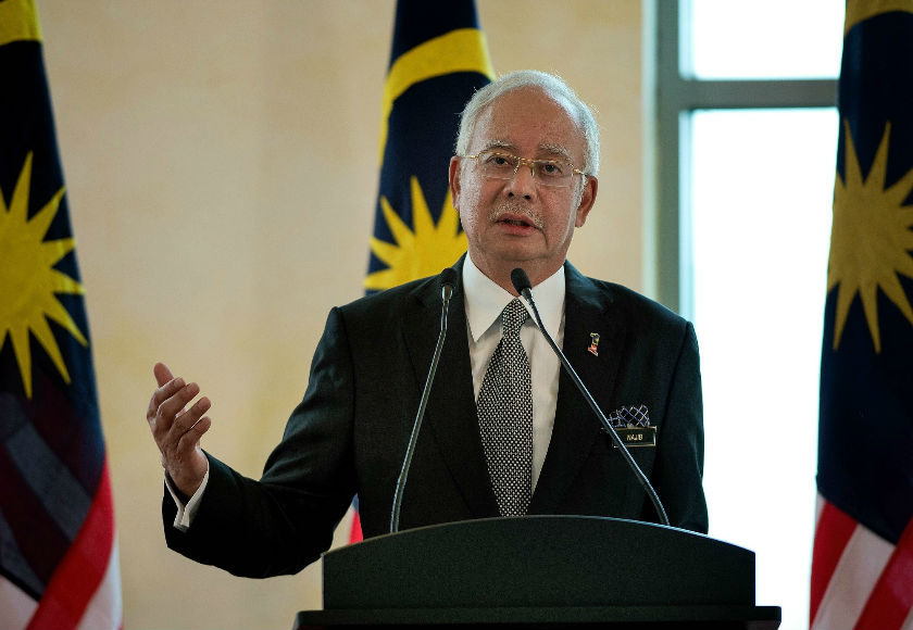 Prime Minister Datuk Seri Najib Razak speaks during a joint press conference at the prime ministeru00e2u20acu2122s office in Putrajaya in this file picture taken on February 6, 2015. u00e2u20acu201d AFP pic