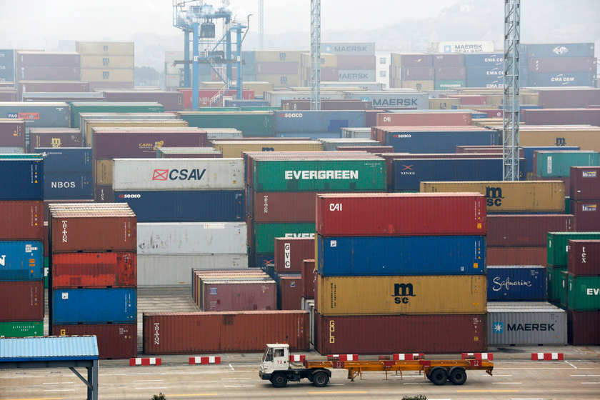 A trailer loaded with container boxes travels in Ningbo port in Zhejiang province, January 22, 2015. u00e2u20acu201d Reuters pic 