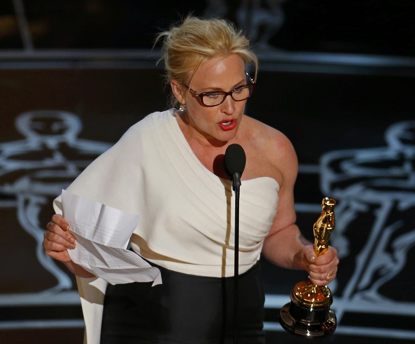 Patricia Arquette speaks after winning the Oscar for Best Supporting Actress for her role in u00e2u20acu02dcBoyhoodu00e2u20acu2122 at the 87th Academy Awards in Hollywood, California, February 23, 2015. u00e2u20acu201d Reuters pic  