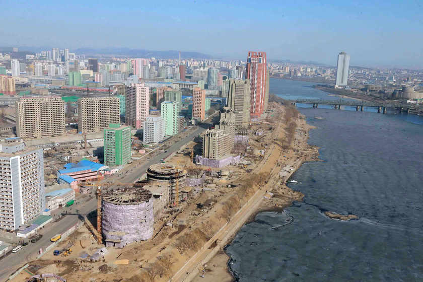 An aerial view shows the construction of the Mirae Scientists Street in Pyongyang in this undated photo released by North Korea's Korean Central News Agency (KCNA) in Pyongyang February 15, 2015 u00e2u20acu201d Reuters picn.