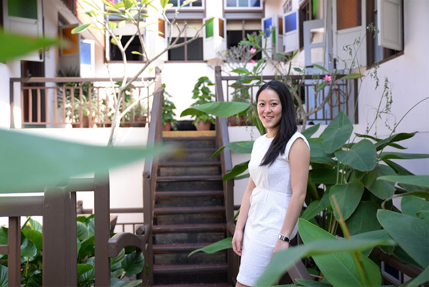 Sarang Paloh's director Peggy Lim at the inner courtyard garden of Sarang Paloh.