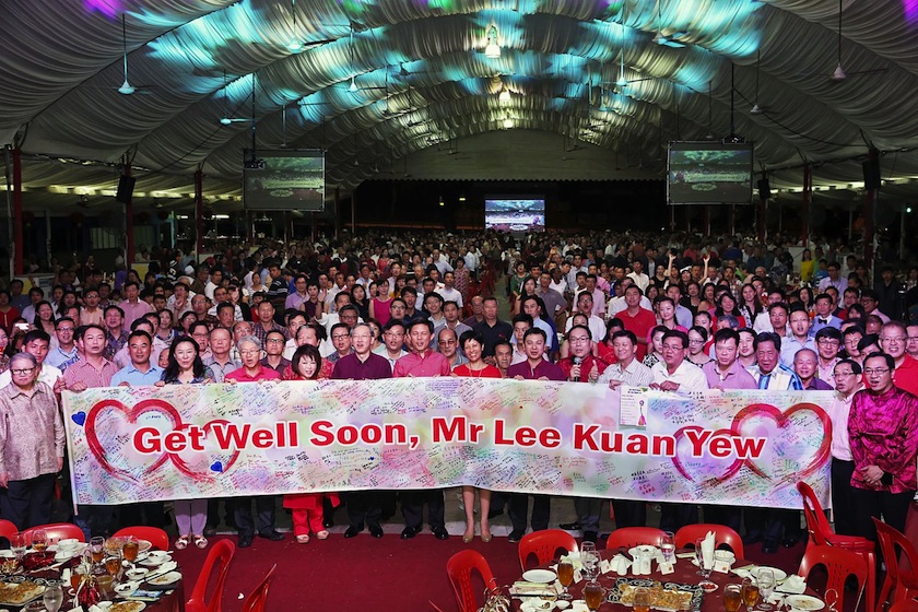MPs and guests send Mr Lee Kuan Yew their well wishes during a Chineser New Year Celebration Dinner on Feb 26, 2015. u00e2u20acu201du00c2u00a0TODAY picture