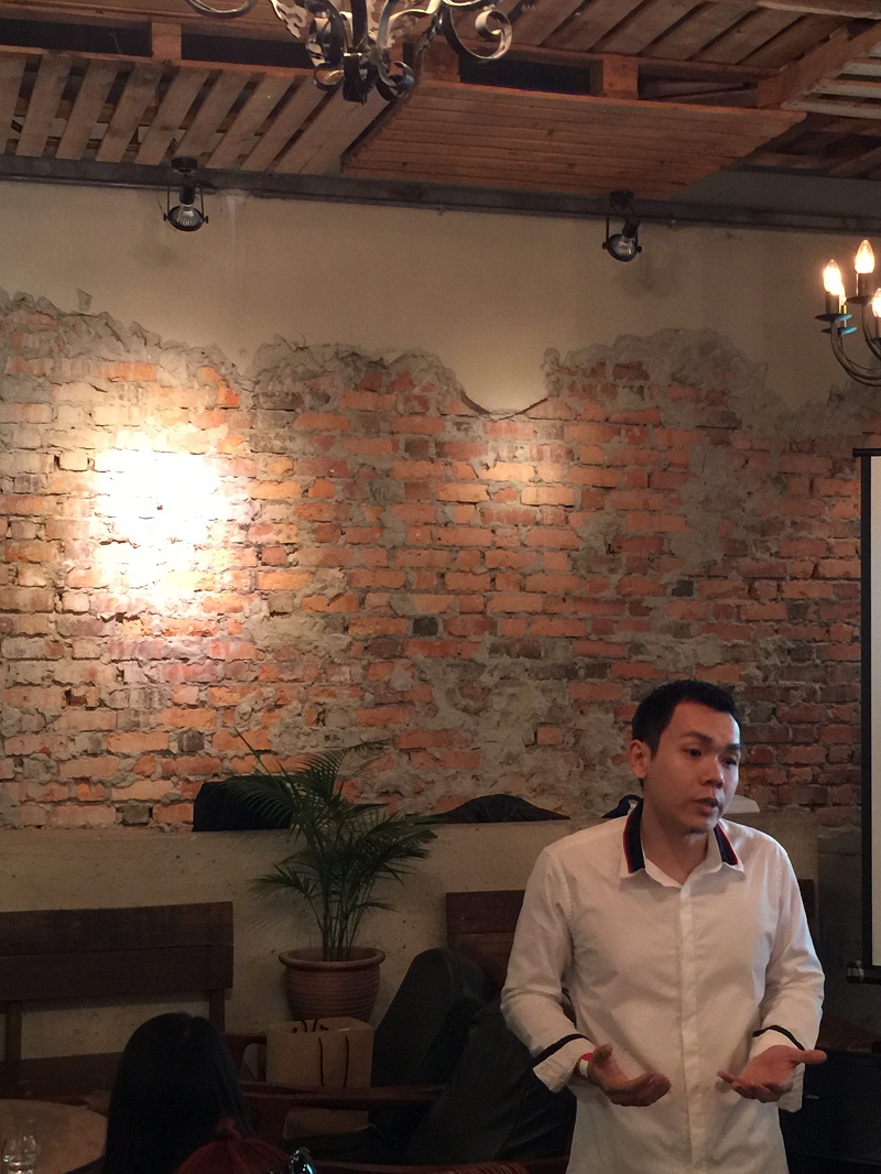 Ben Ng of Fluid Academy speaking at The Bee's Whiskey Festival.