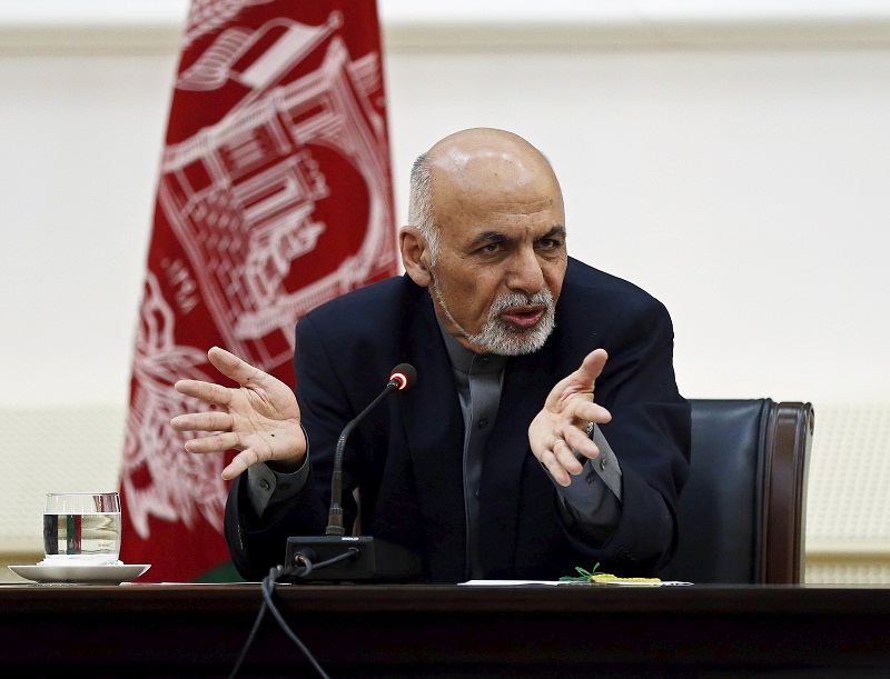 nAfghan president Ashraf Ghani speaks during a event with media in Kabul, March 21, 2015. u00e2u20acu201d Reuters picn