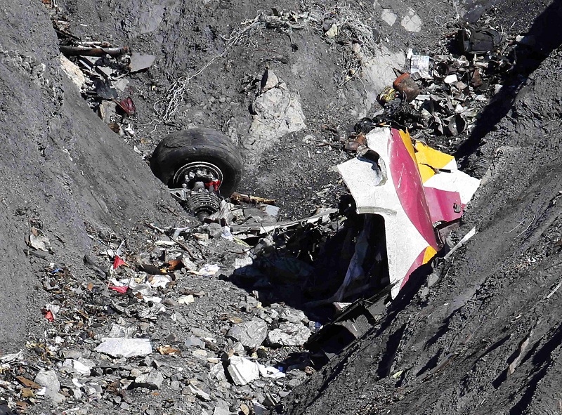 Wreckage of the Airbus A320 is seen at the site of the crash, near Seyne-les-Alpes, french Alps March 26, 2015. u00e2u20acu201d Reuters pic